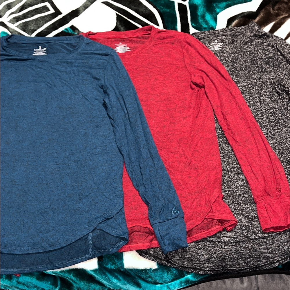 **Bundle Deal** Cuddl Duds Long Sleeve Tops - Blue, Red, Gray